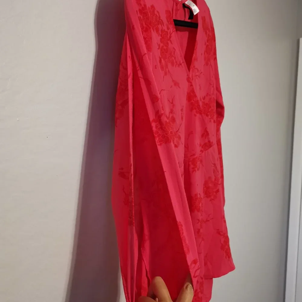 H&M Hot Pink Floral Long Sleeve‎ Romper